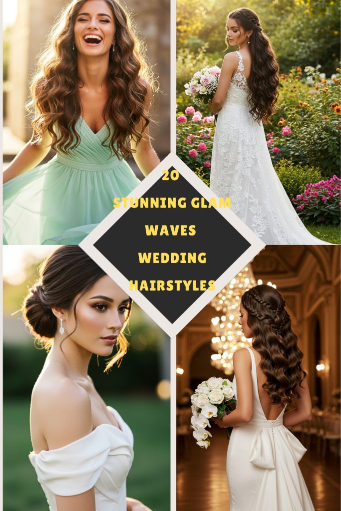 20 Stunning Glam Waves Wedding Hairstyles for Brides