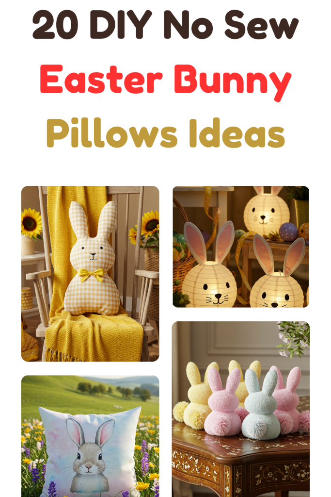 20 DIY No Sew Easter Bunny Pillows Ideas