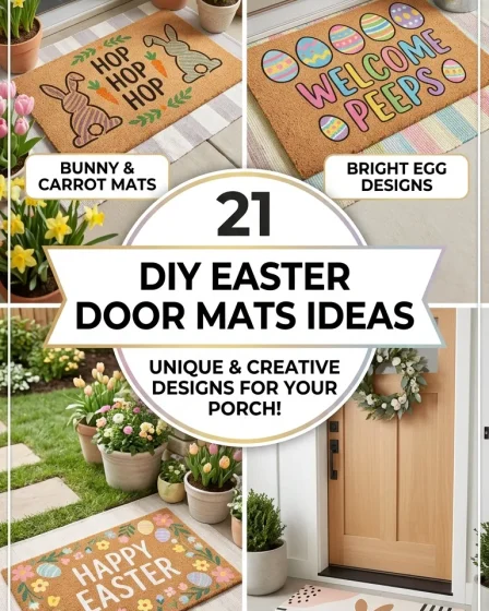 21 DIY Easter Door Mats Ideas