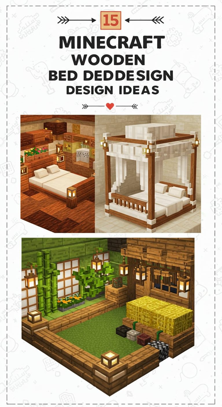 15 Minecraft Wooden Bed Design Ideas