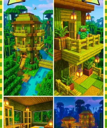 20 Minecraft Bamboo Jungle Wood House