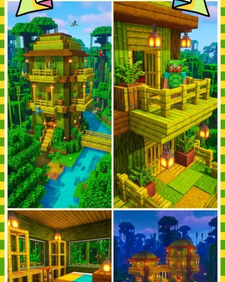 20 Minecraft Bamboo Jungle Wood House 20 Minecraft Bamboo Jungle Wood House